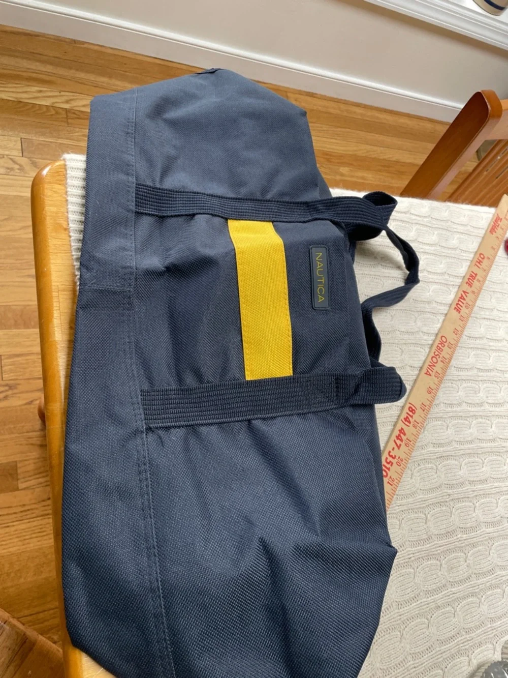 NWOT Nautica Navy and Yellow Duffel Bag